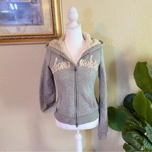 Vintage Y2K Abercrombie & Fitch Babydoll Faux Fur Hoodie